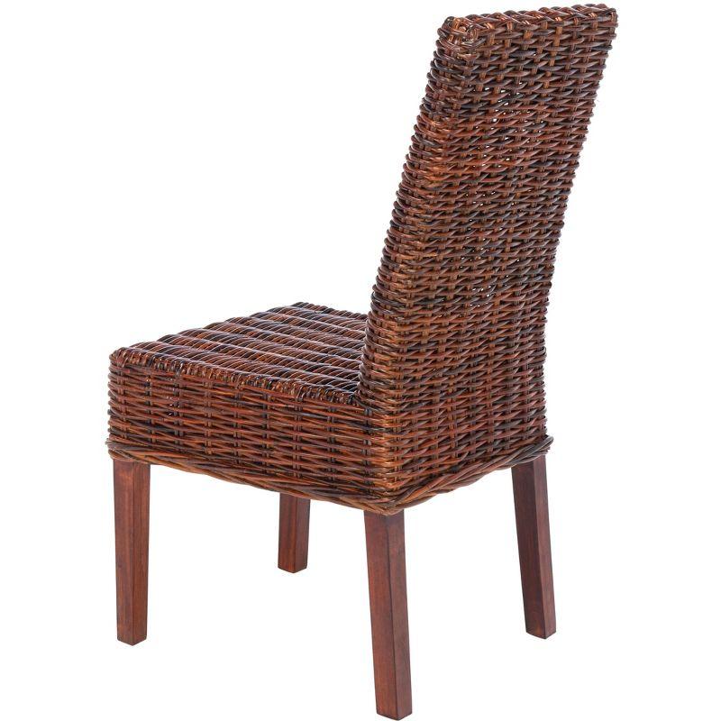 Sanibel 18''H Rattan Side Chair (Set of 2) - Antique Walnut - Safavieh