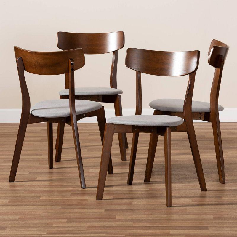 Set of 4 Iora Upholstered Wood Dining Chairs - Baxton Studio