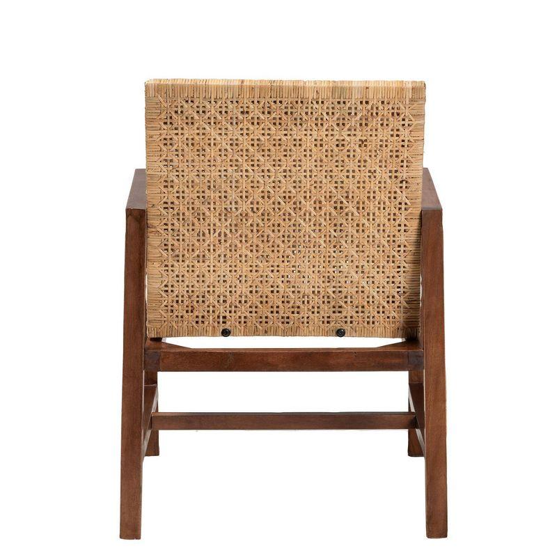 bali & pari Lovina Rattan and Acacia Wood Arm Chair Light Honey/Light Brown