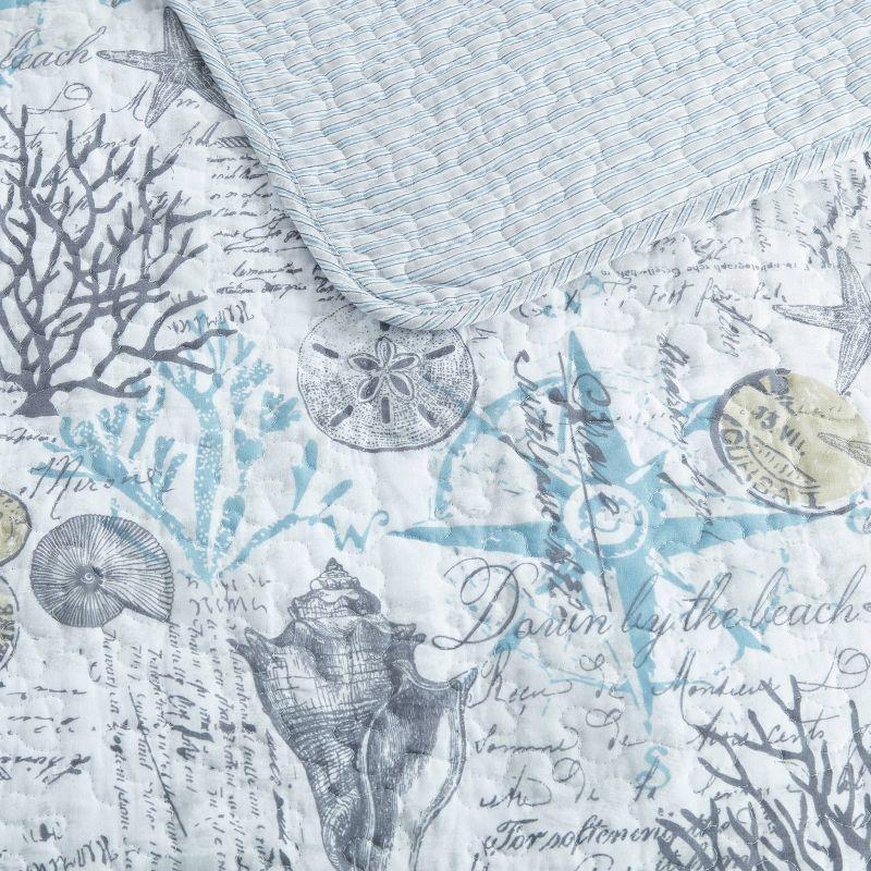 Tommy Bahama Home Tommy Bahama Beach Bliss Grey Cotton Reversible Quilt Set