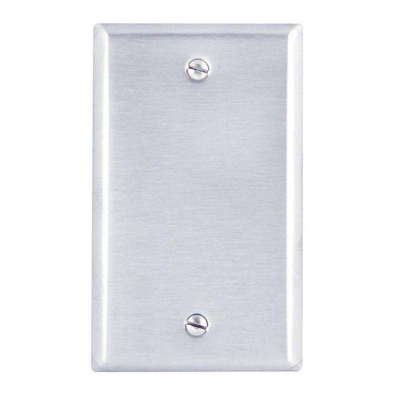 Leviton Silver Stainless Steel 1-Gang Blank Wall Plate