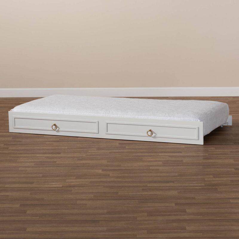 Twin Mariana White Finished Wood Trundle White - Baxton Studio