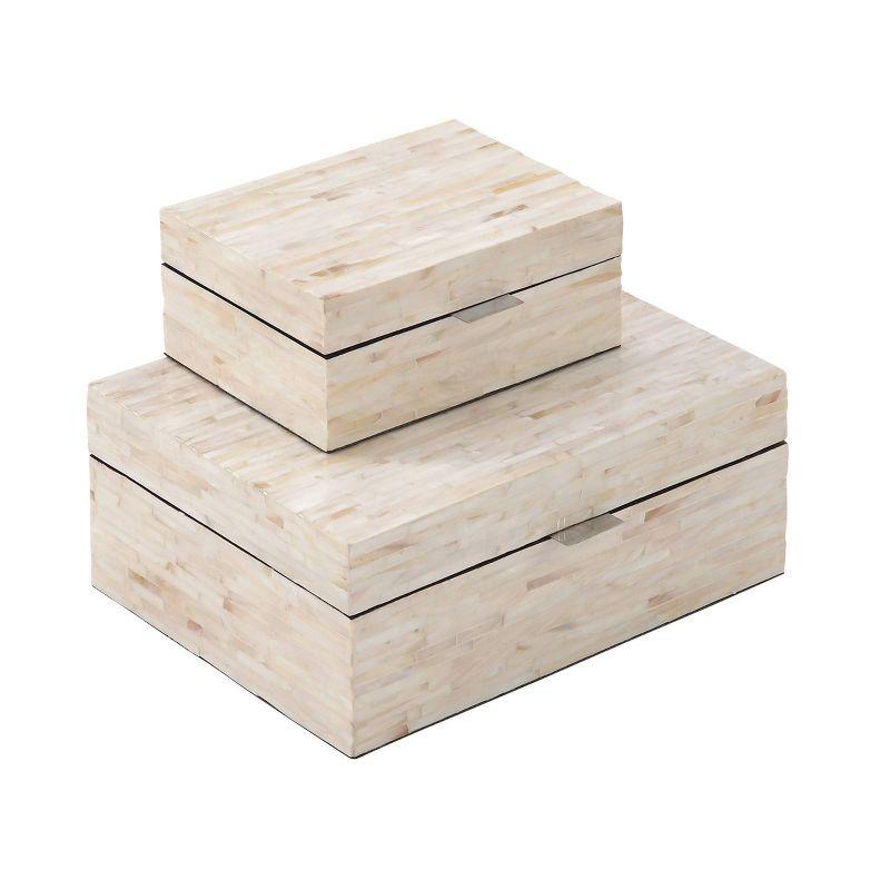 Set of 2 Wooden Boxes with Pattern - Olivia & May