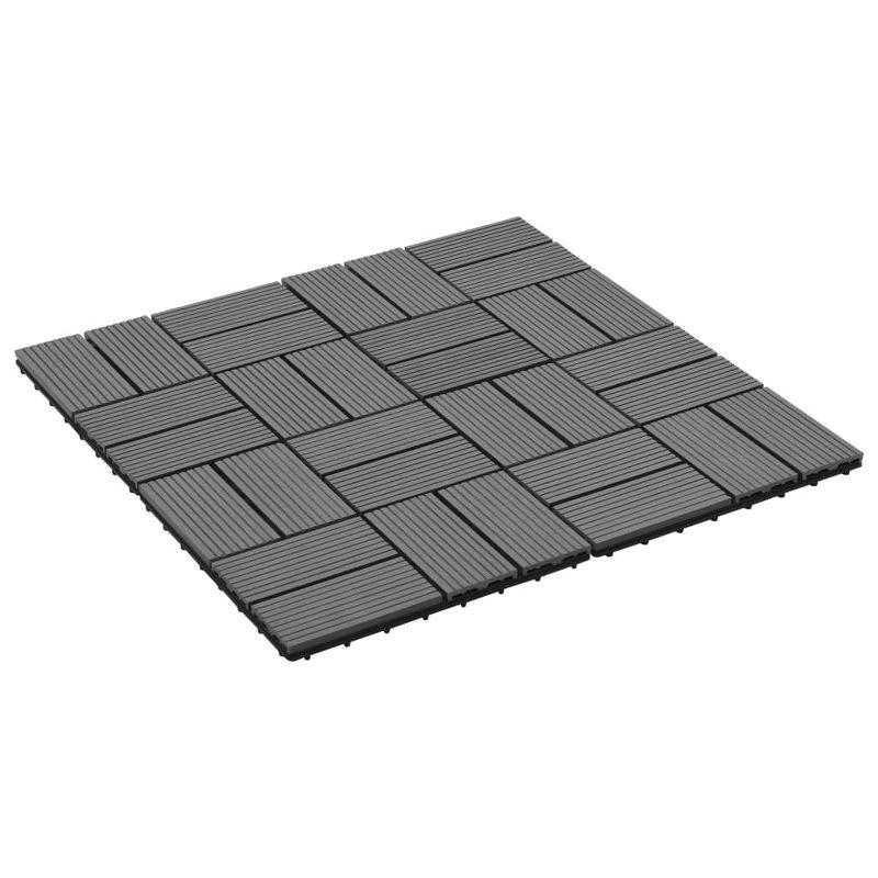 VidaXL 11 Pieces Decking Tiles WPC 11.8" x 11.8" 1 Sqm