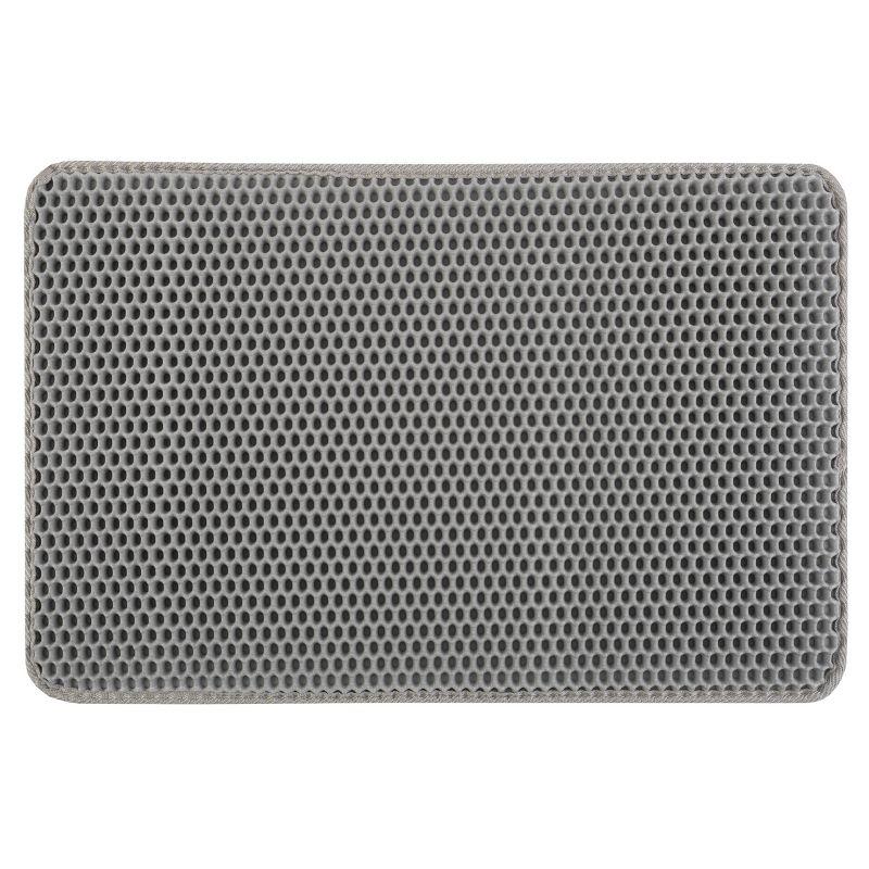 PETMAKER 24x15-Inch Double-Layer Waterproof Cat Litter Mat (Gray)