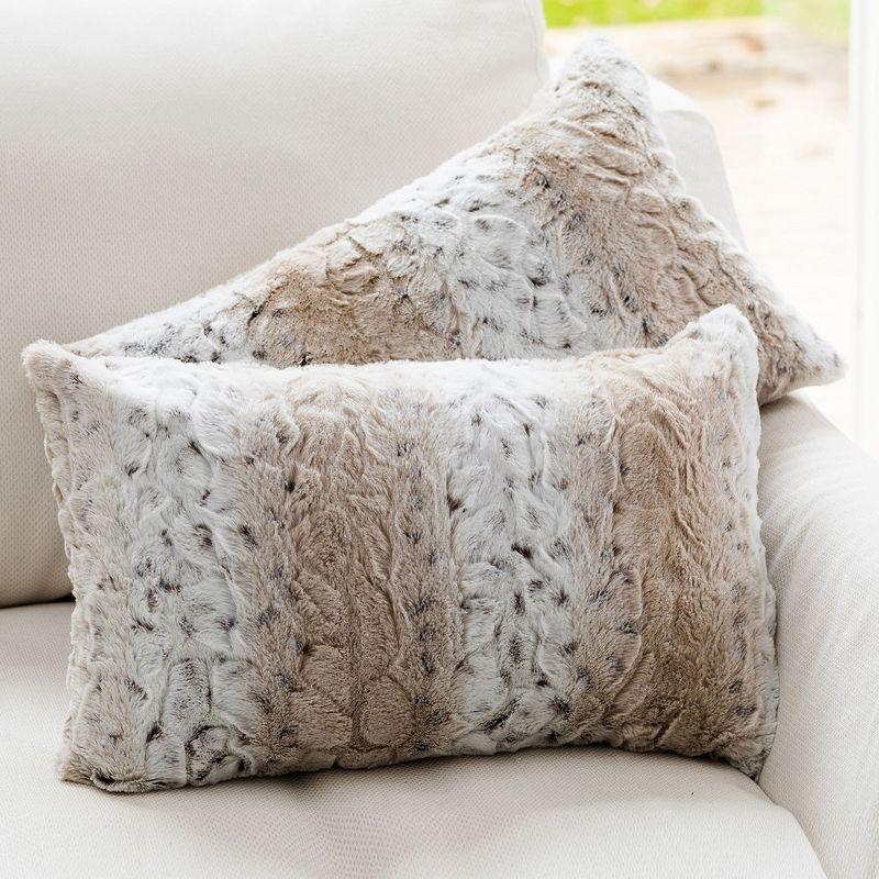 Animal Print Faux Fur Throw Pillow