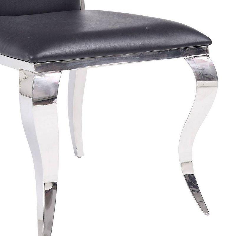 Acme Furniture Cyrene Dining Chairs Black Synthetic Leather/Stainless Steel