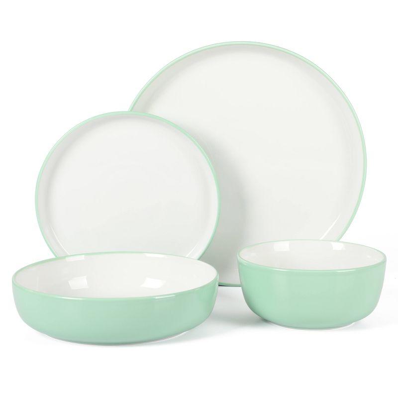 Sur La Table Kitchen Essentials Dinner Theatre 16 Piece Porcelain China Dinnerware Set - Service for 4