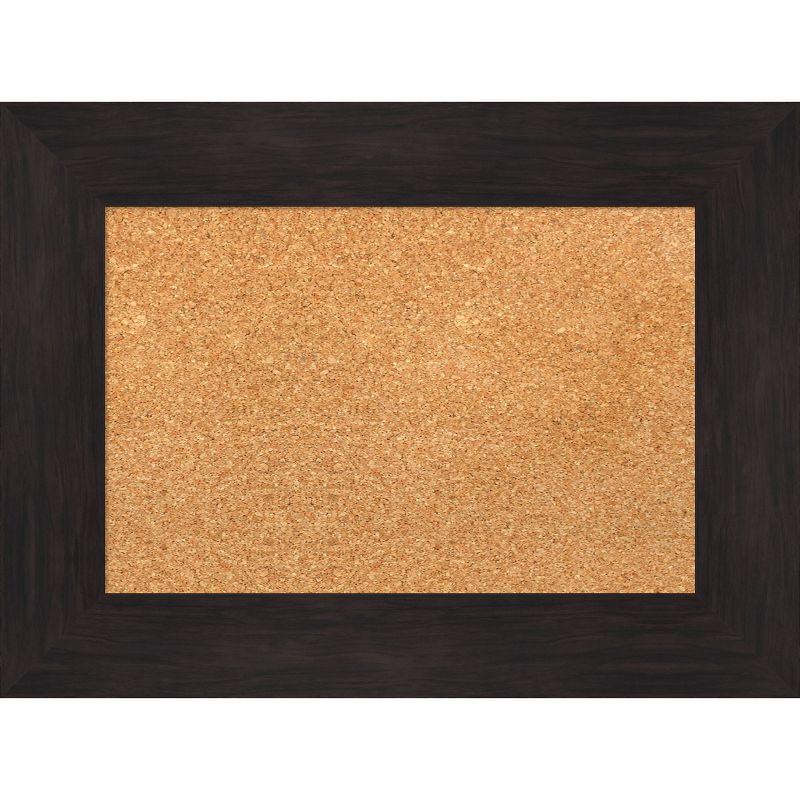 Espresso Framed Natural Cork Bulletin Board 27x21