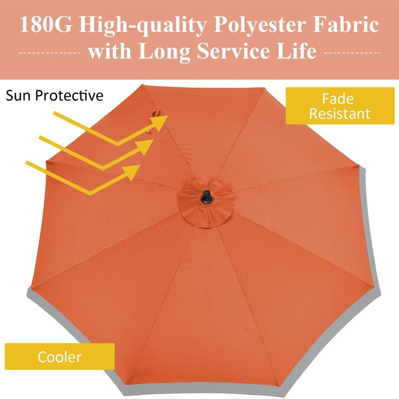 Tangkula 10FT Patio Offset Umbrella 8 Ribs Cantilever Umbrella w/Crank for Poolside Yard Lawn Garden Orange