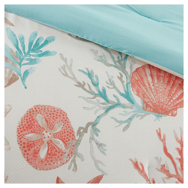 California King Coral Cotton Coastal Comforter Set