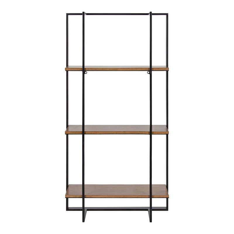 Kate and Laurel Kercheval Rectangle Metal Accent Shelf, 15x32, Rustic Brown