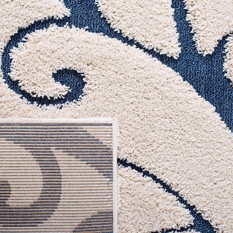 Florida Shag SG455 Power Loomed Indoor Area Rug - Cream/Blue - 9'6"x13' - Safavieh.
