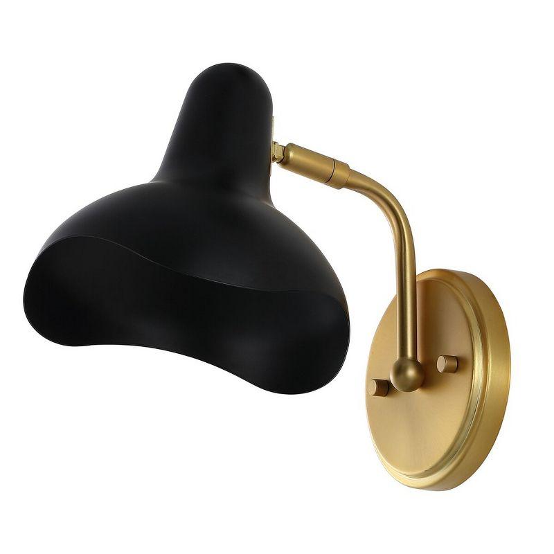 Norrix 10" Black and Brass Gold Wall Sconce Set