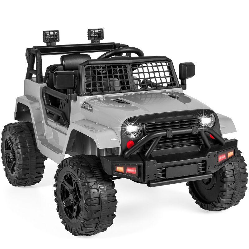 Light Gray 12V Kids Ride-On Truck with Remote Control