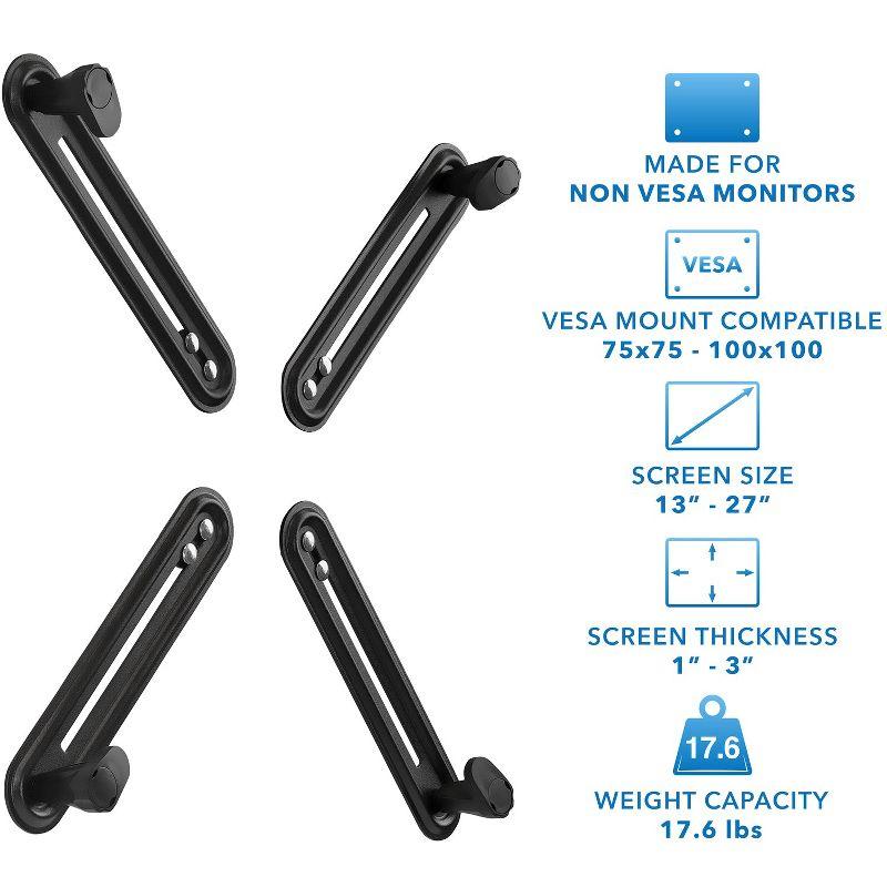 Mount-It! VESA Mount Adapter Mounting Kit for Non-VESA HP ACER Samsung DELL Asus Monitors 13" to 27"