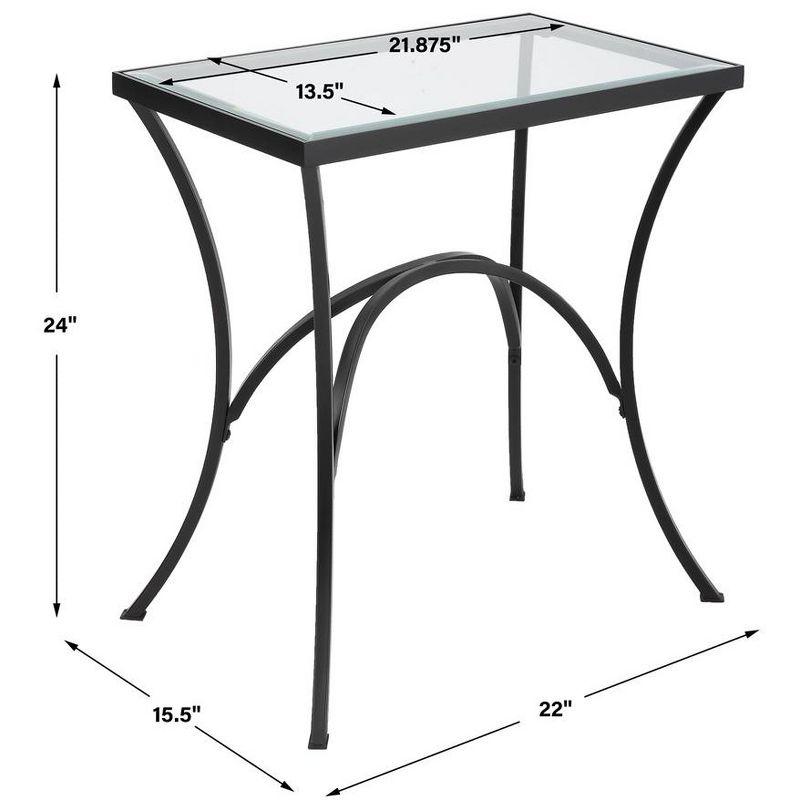 Uttermost Alayna Black Metal & Glass End Table