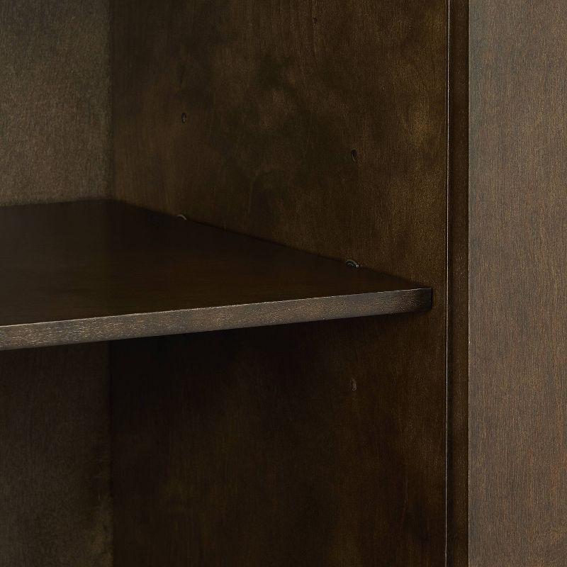 Byron Media Console Dark Brown/Gold - Crosley: Vinyl Storage Cabinet, Adjustable Shelves, Cable Management