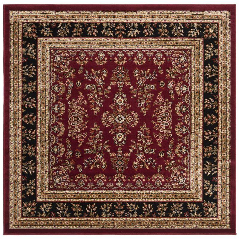 Lyndhurst Sarouk LNH331 Power Loomed Area Rug - Red/Black - 6'x6' - Safavieh