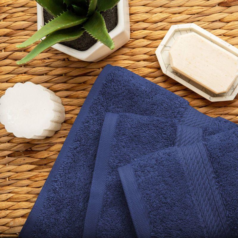 Luxury Cotton Heavyweight Ultra-Plush 3 Piece Towel Set, Navy Blue - Blue Nile Mills