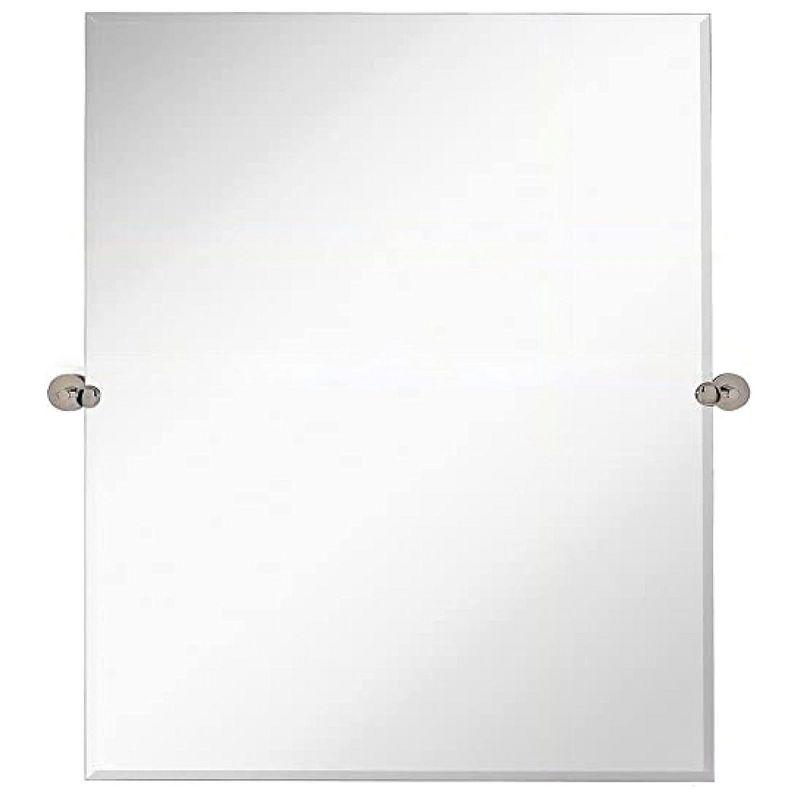 Hamilton Hills Large Tilting Pivot Rectangle Mirror with Brushed Gold Wall Anchors