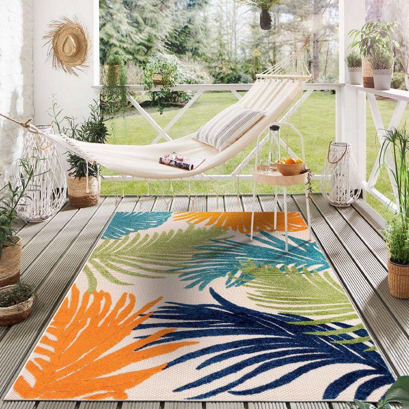 World Rug Gallery Tropical Floral Indoor/Outdoor Area Rug