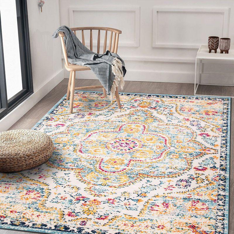 World Rug Gallery Distressed Vintage Bohemian Area Rug