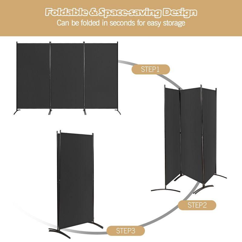 Costway 3-Panel Room Divider Folding Privacy Partition Screen for Office Room White\Black\Brown