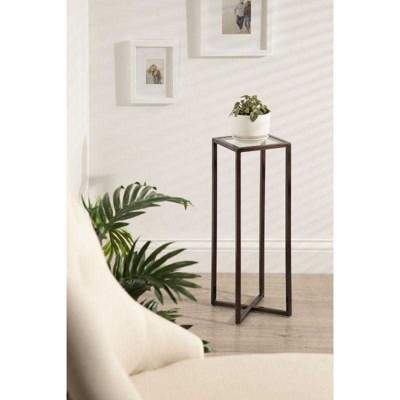 Kate and Laurel Jaspur Square Metal Drink Table, 7x7x21, Bronze