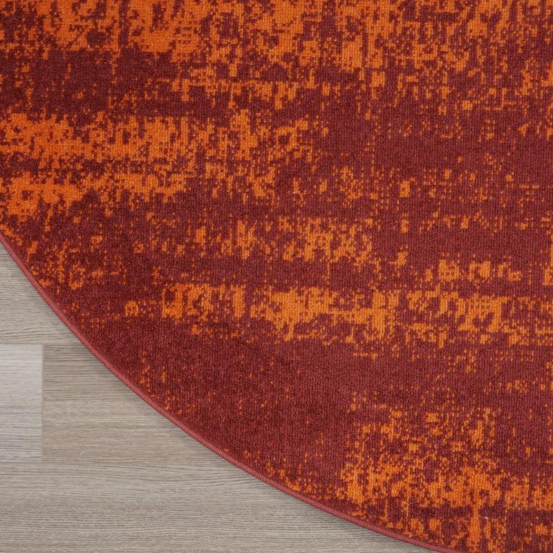 Nourison Essentials 4' x round Red Modern Indoor/Outdoor Rug