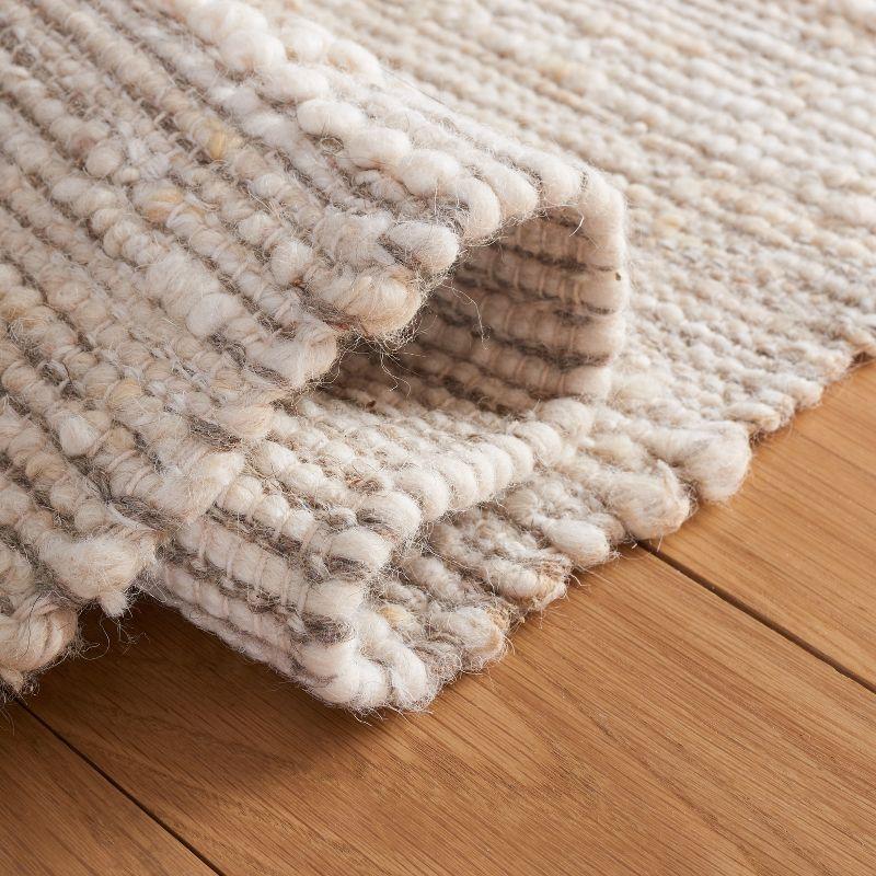 Ivory Wool Handmade Flat Woven 8' x 10' Area Rug