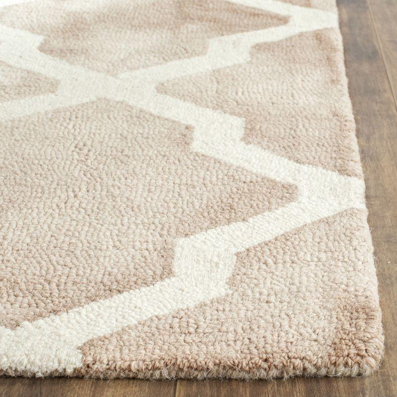 Beige and Ivory Hand-Tufted Wool Rectangular Rug