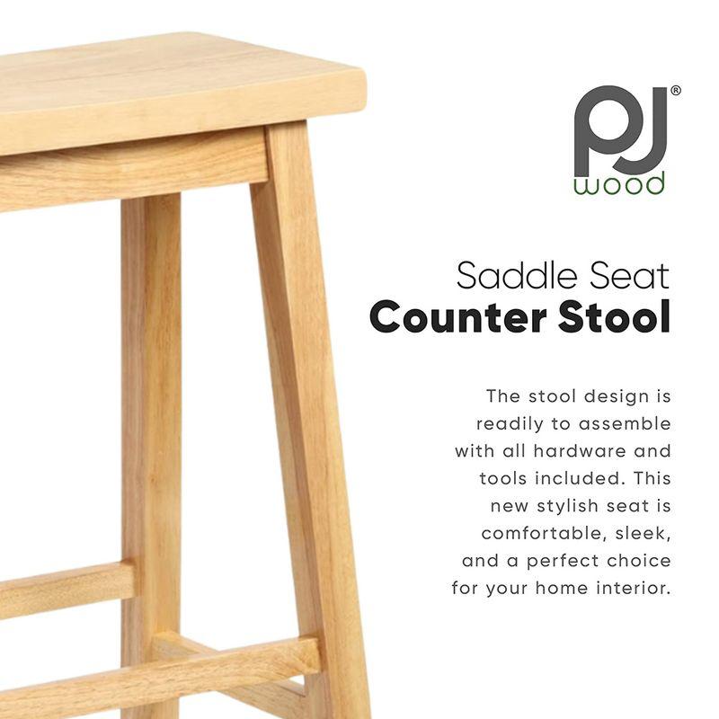 Natural Wood Saddle-Seat 30" Backless Counter Stool