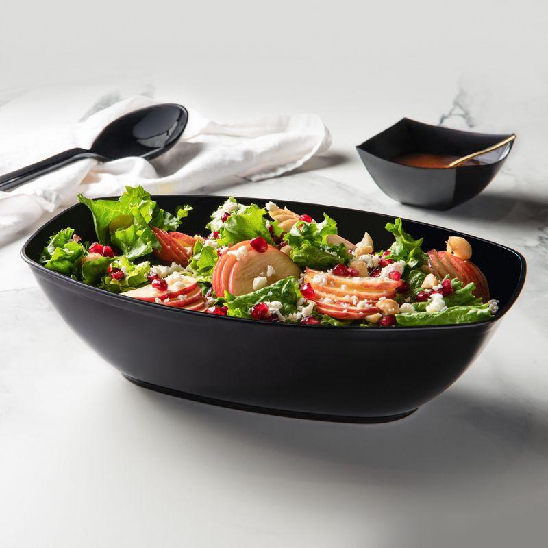 Posh Setting Black Oval Salad Bowl - 72 oz. - 4 Pack