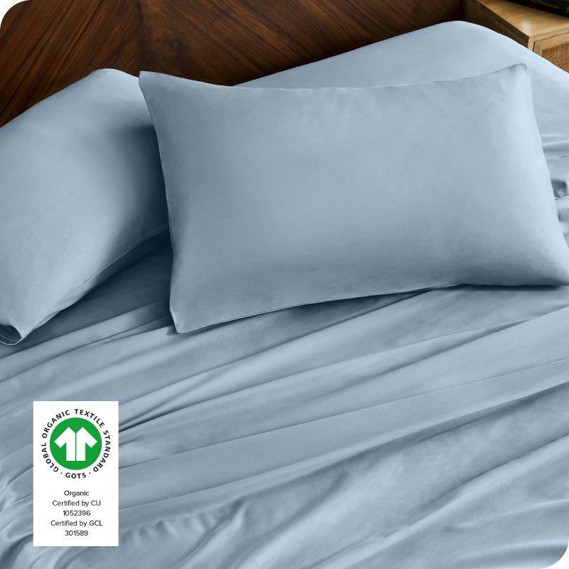 400 Thread Count Organic Cotton Sateen Bed Sheet Set by Bare Home