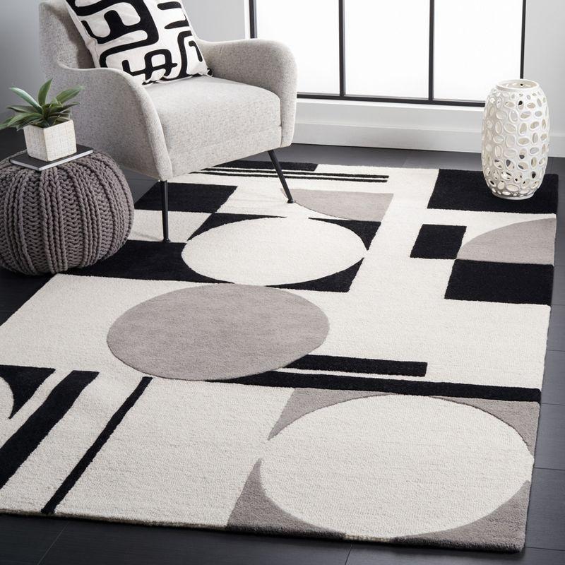 Rodeo Drive RD856 Hand Tufted Area Rug - Grey/Black - 3'x5' - Safavieh.
