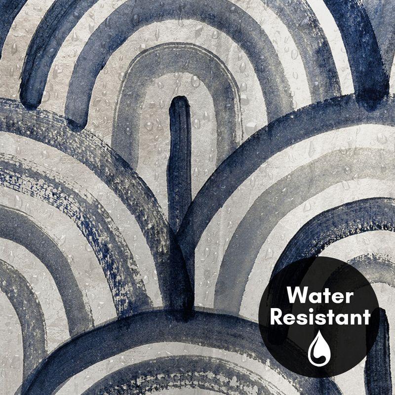 71x74 Blue Abstract Shower Curtain - 100% Polyester - Water-Resistant Bath Curtain