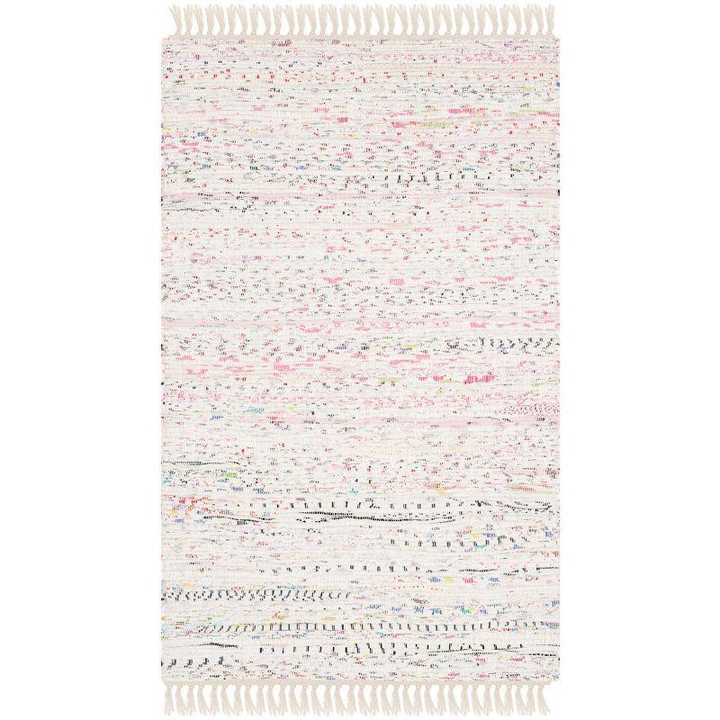 Rag Rug RAR121 Hand Woven Indoor Accent Rug - 2'6"x4' - Ivory/Multi - Safavieh