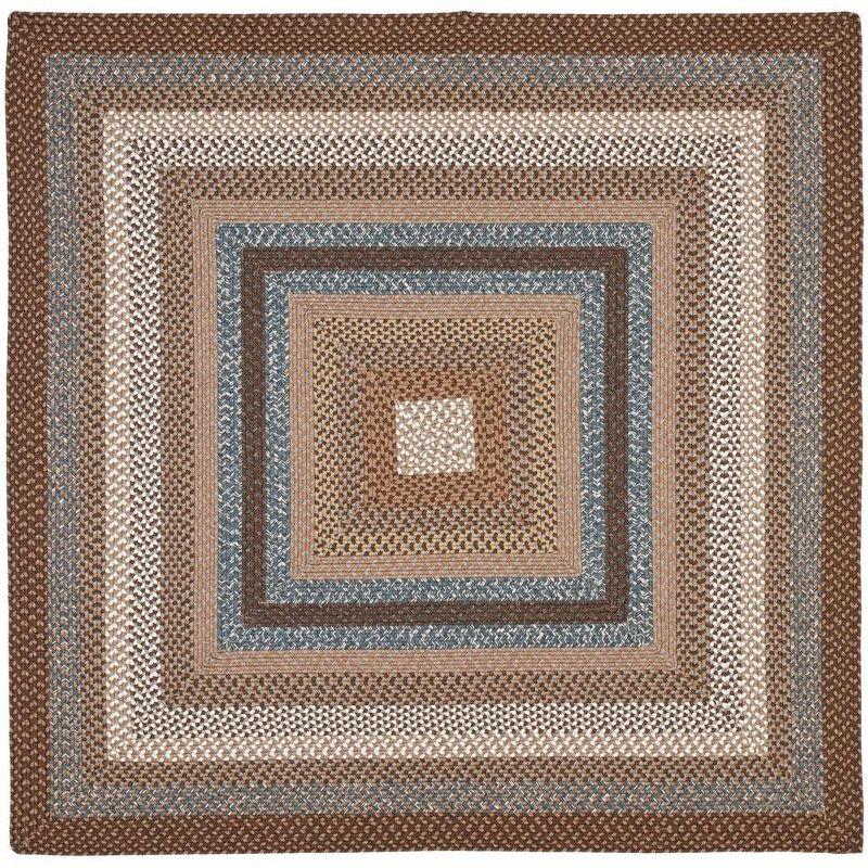 Braided BRD313 Hand Woven Area Rug - Brown/Multi - 4'x4' - Safavieh.
