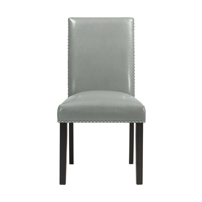 Gray Faux Leather Upholstered Parsons Side Chair Set