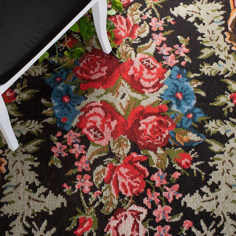Classic Vintage CLV301 Power Loomed Runner Rug - Black/Multi - 2'3"x12' - Safavieh.