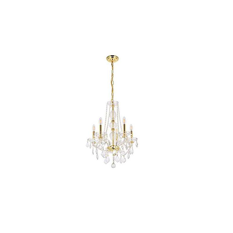 Elegant Lighting Verona 5 light Gold Chandelier Clear Royal Cut Crystal