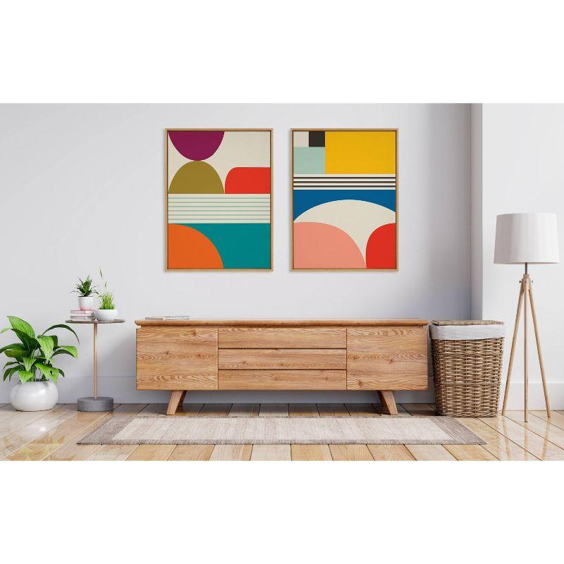 Kate & Laurel All Things Decor (Set of 2) 28"x38" Sylvie Mid-Century Patterns Framed Wall Arts by Rachel Lee of My Dream Wall Natural