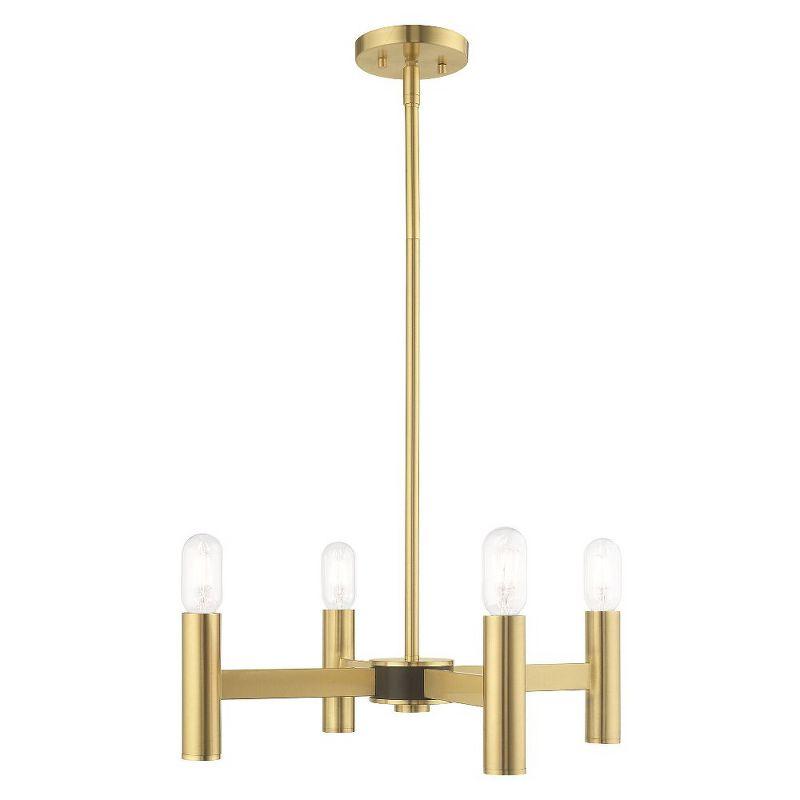 Livex Lighting Copenhagen 4 - Light Chandelier in  Satin Brass