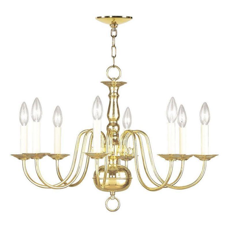 Livex Lighting Williamsburgh 8 - Light Chandelier in  Polished Brass