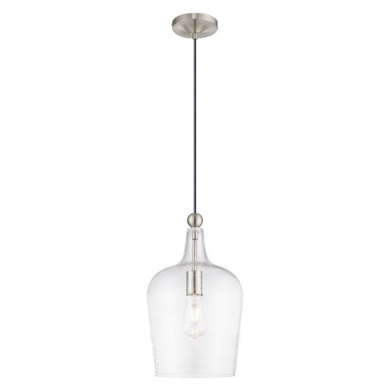 Livex Lighting Art Glass 1 - Light Pendant in  Brushed Nickel