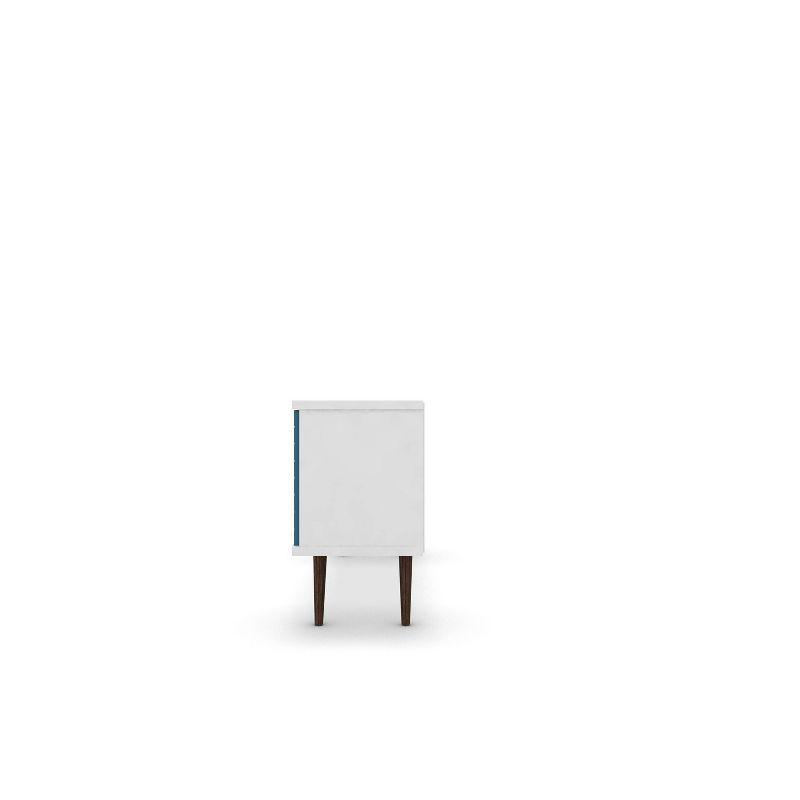 53.14" Liberty TV Stand for TVs up to 50" White/Aqua Blue - Manhattan Comfort