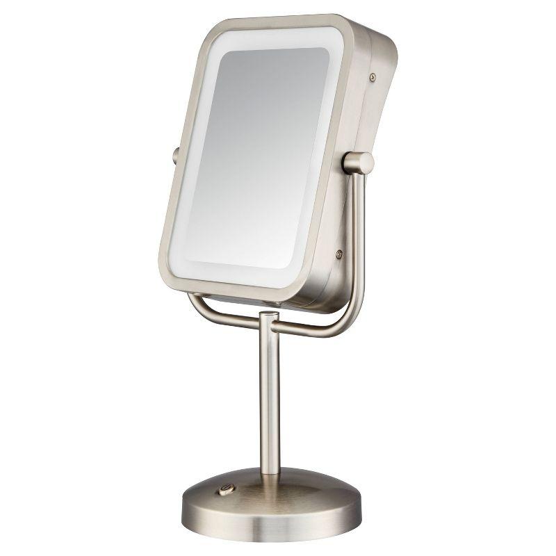 Frameless Lighted Magnifying Makeup / Shaving Mirror