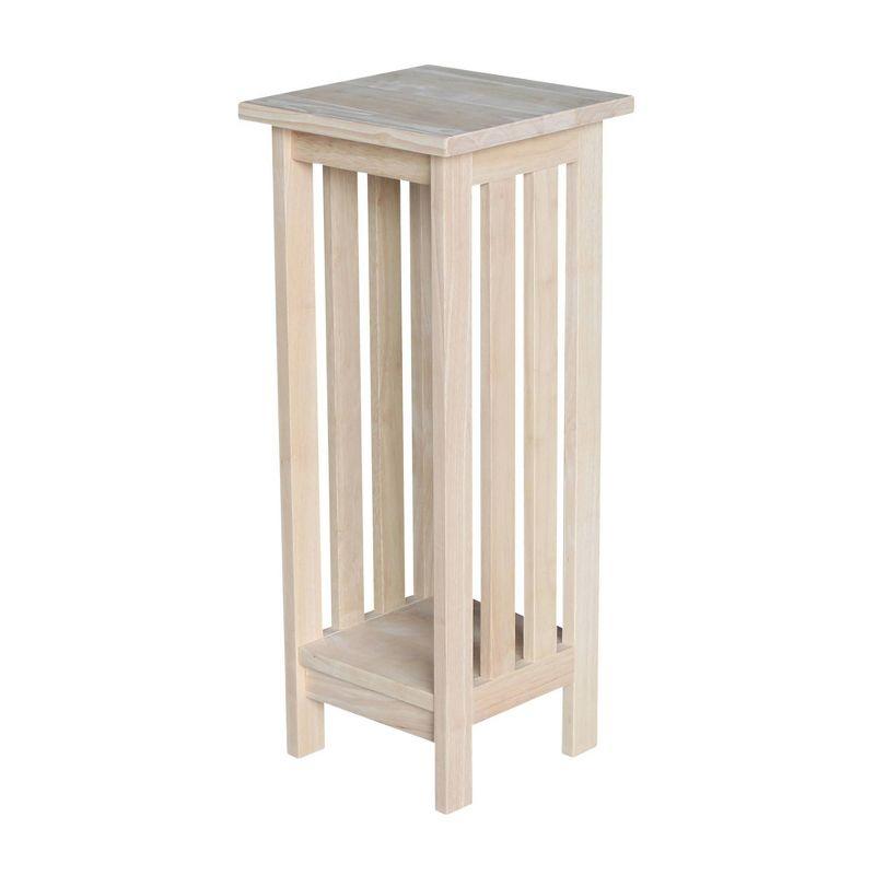 Mission Plant Stand Unfinished 30" - International Concepts: Hardwood Square Freestanding Indoor Holder