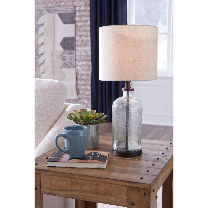 Signature Design by Ashley Bandile Table Lamp Clear/Bronze: Modern Accent, Polyester Shade, UL Listed